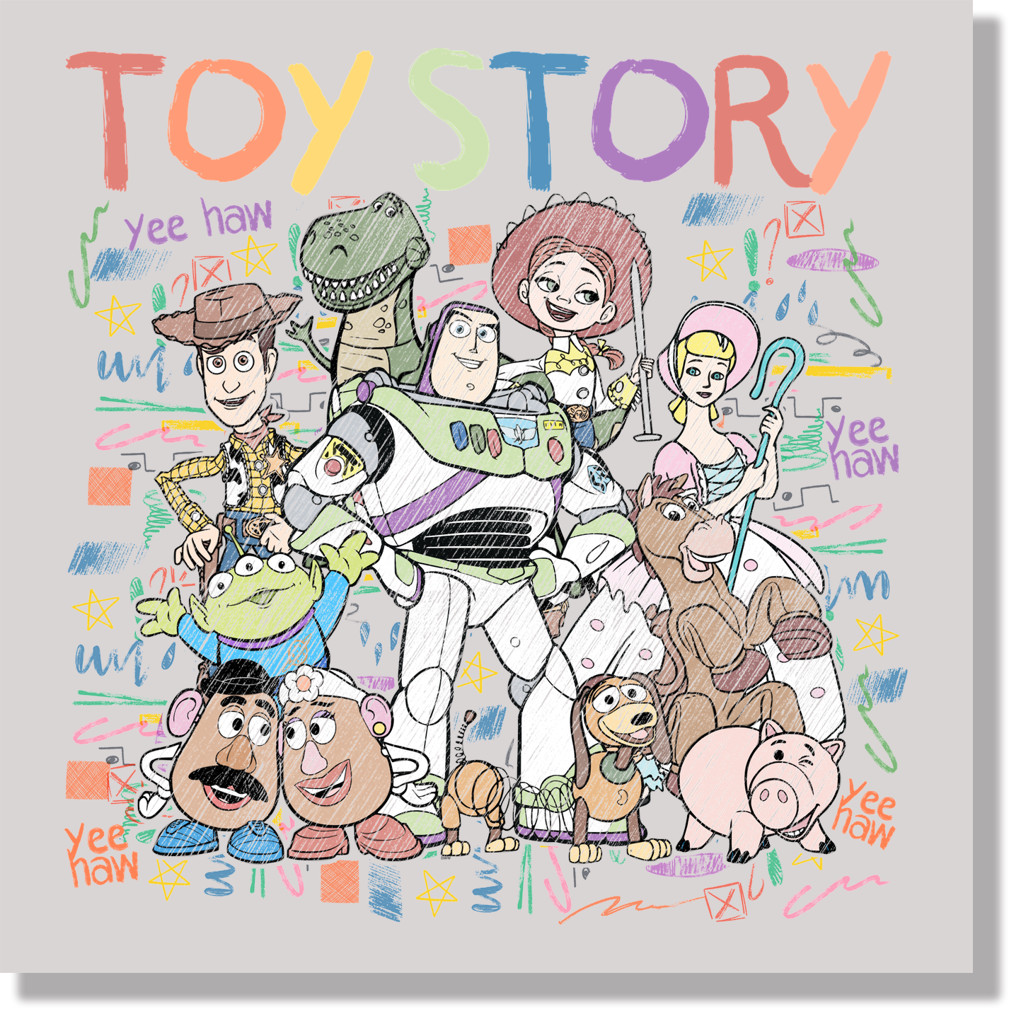 Toy Story Crayon DTF Transfer