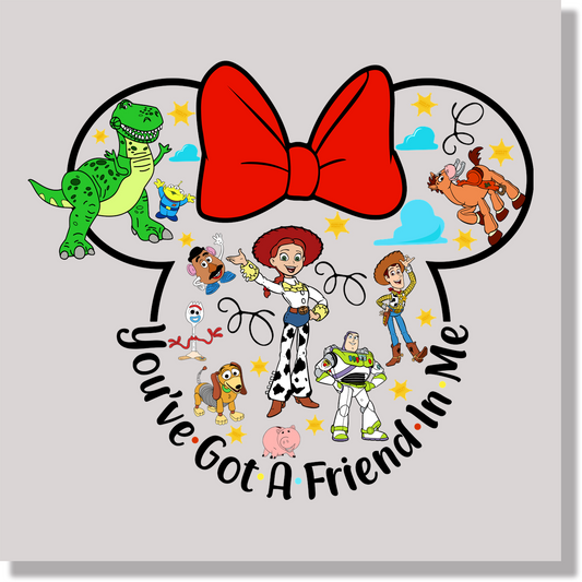 Toy Story In Minnie Head DTF Transfer