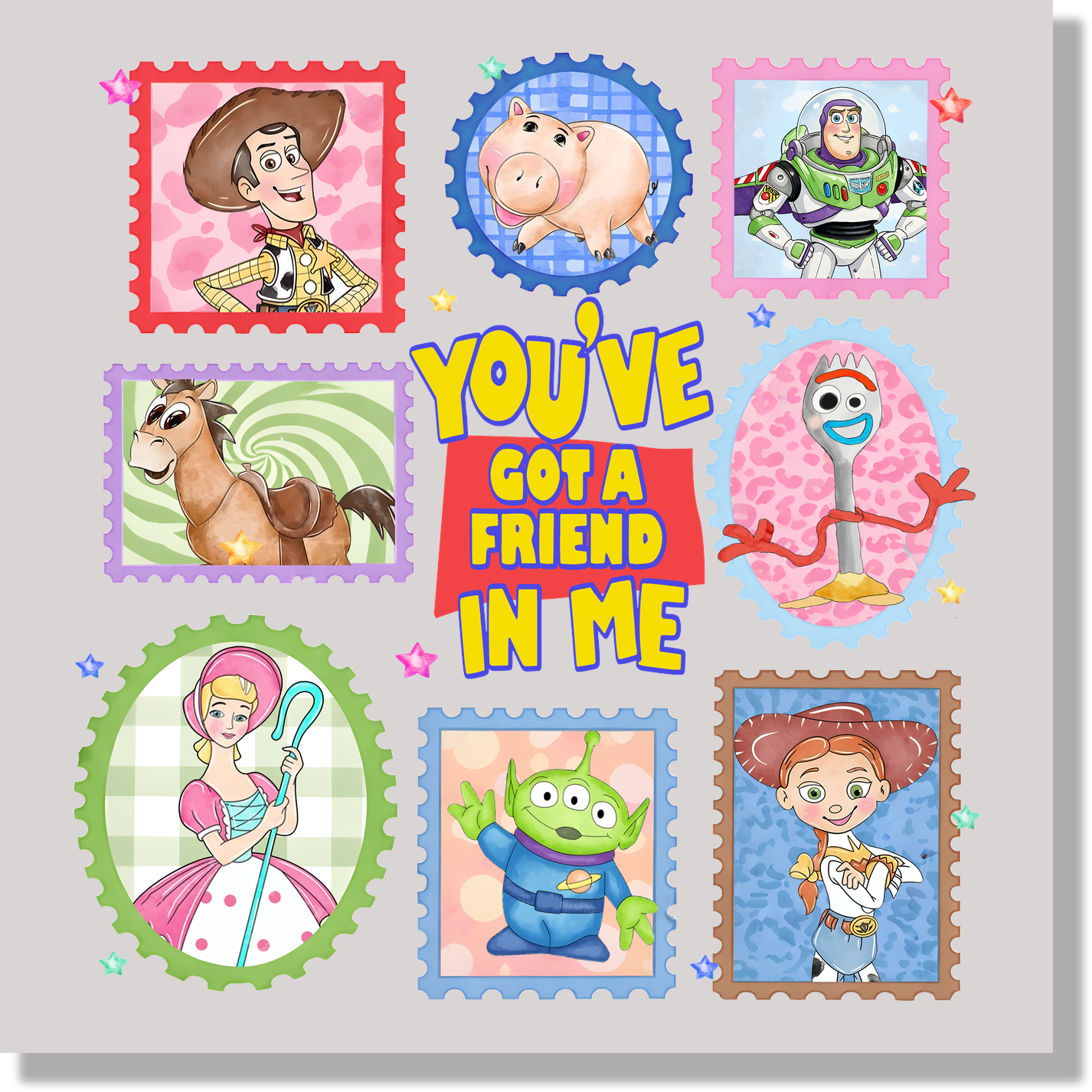 Toy Story Stamps DTF Transfer