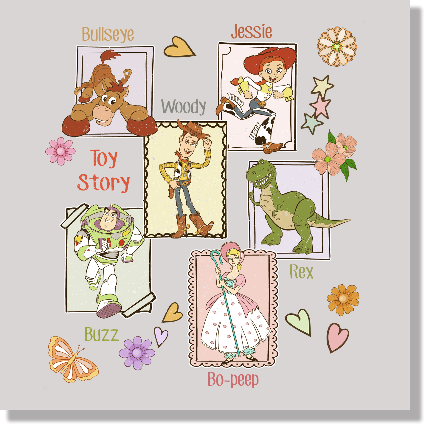 Toy Story Textered Stamps DTF Transfer