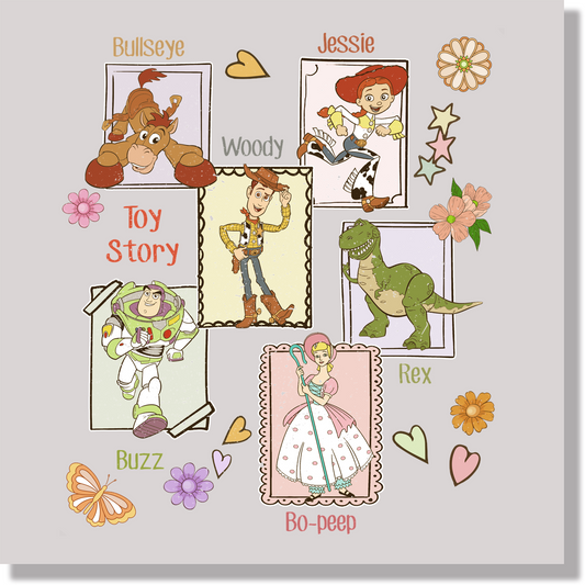 Toy Story Textered Stamps DTF Transfer