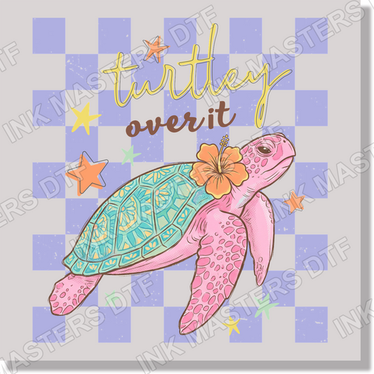 Turtley over It Summer Turtle Preppy  DTF Transfer