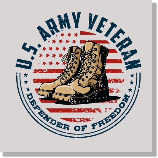 US Army Veteran Defender Of Freedom 4th of July & Patriotic DTF Transfer