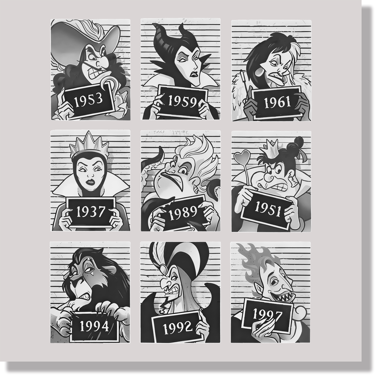 Villain Mugshot DTF Transfer