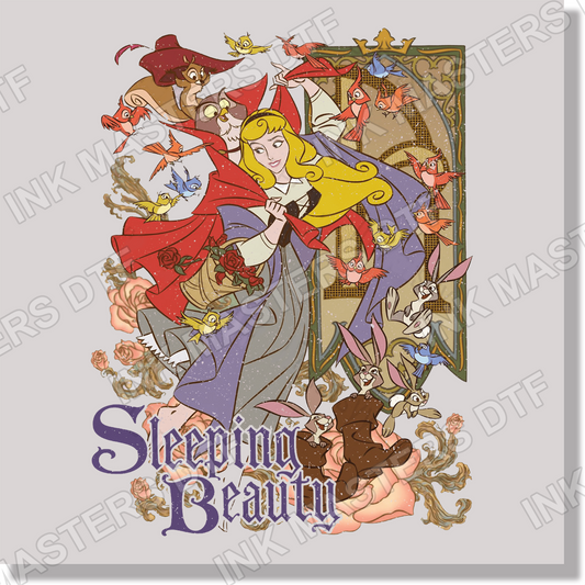 Vinatge Sleeping Beauty  DTF Transfer