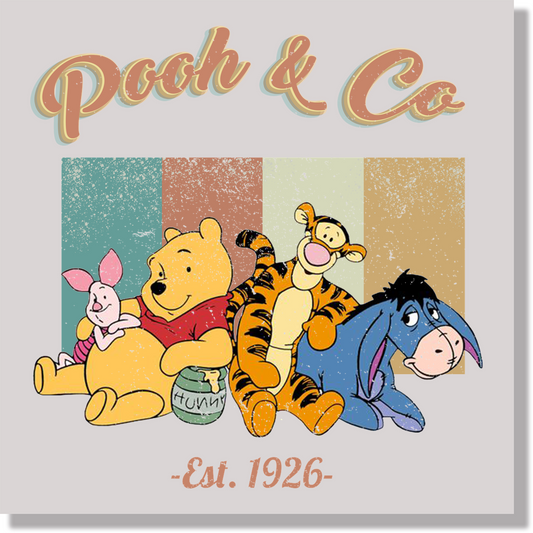 Vintage Pooh & Co DTF Transfer