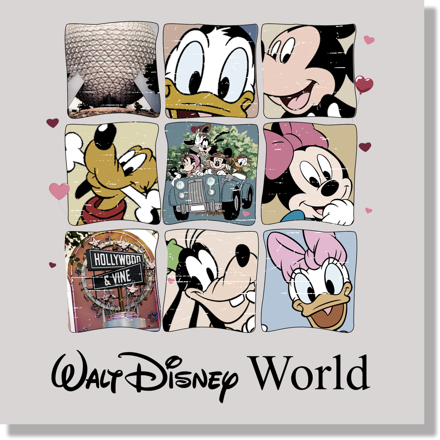 Walt Disney World Black Text DTF Transfer