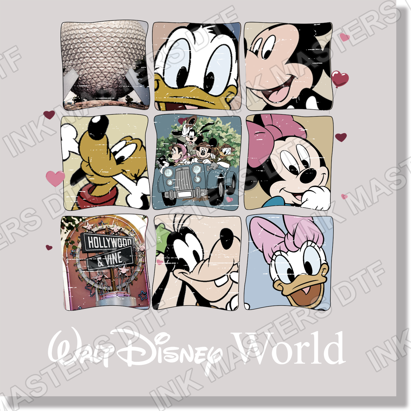 Walt Disney World White Text  DTF Transfer