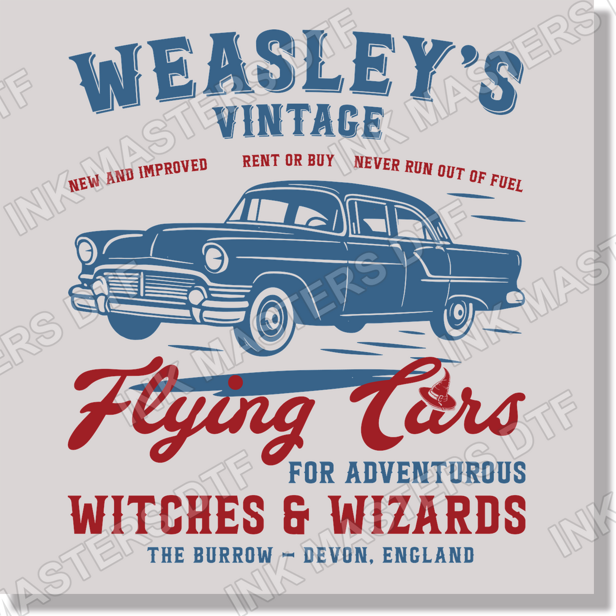 Weasley's Flying Car Harry Potter DTF Transfer