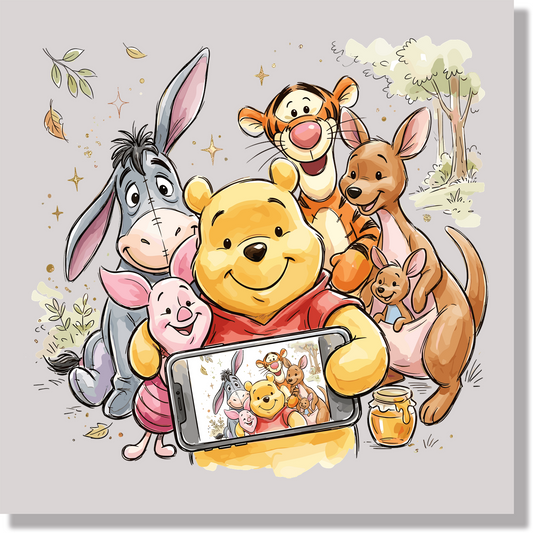 Winnie The Pooh & Friends Selfie DTF Transfer