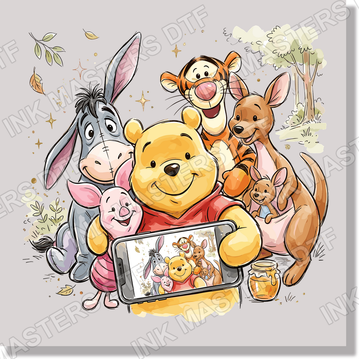 Winnie The Pooh & Friends Selfie DTF Transfer