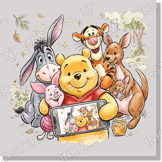Winnie The Pooh & Friends Selfie DTF Transfer