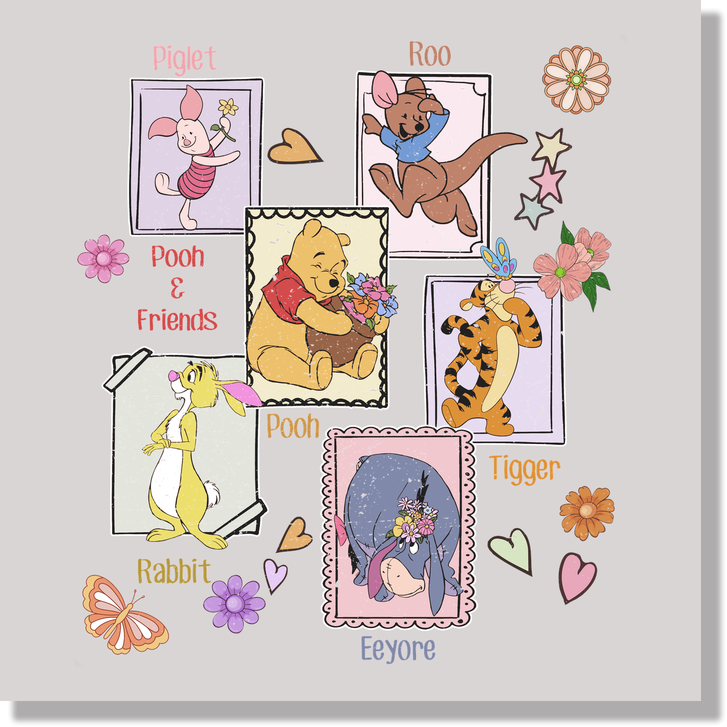 Winnie The Pooh & Friends Stamps DTF Transfer