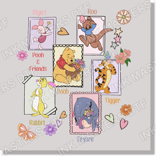 Winnie The Pooh & Friends Stamps DTF Transfer