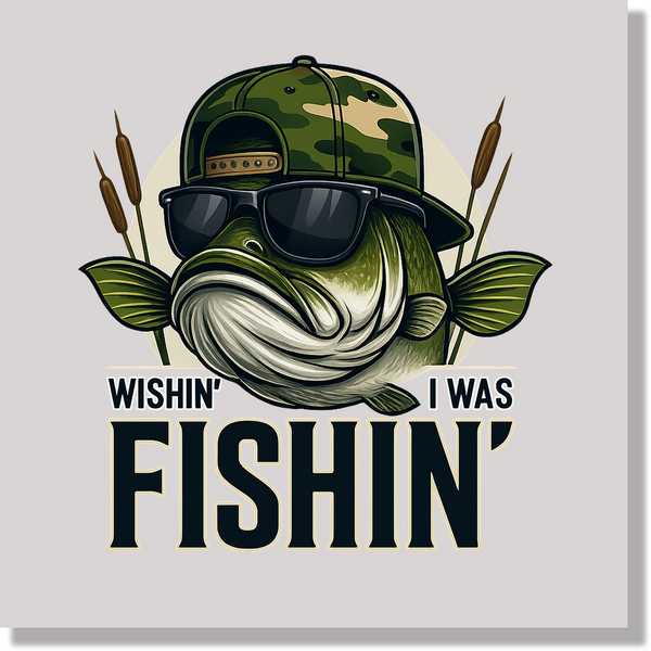 Wishin I Was Fishin Dad DTF Transfer