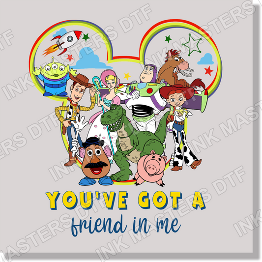 You've Got A Friend In Me Mickey Mouse Head Toy Story DTF Transfer