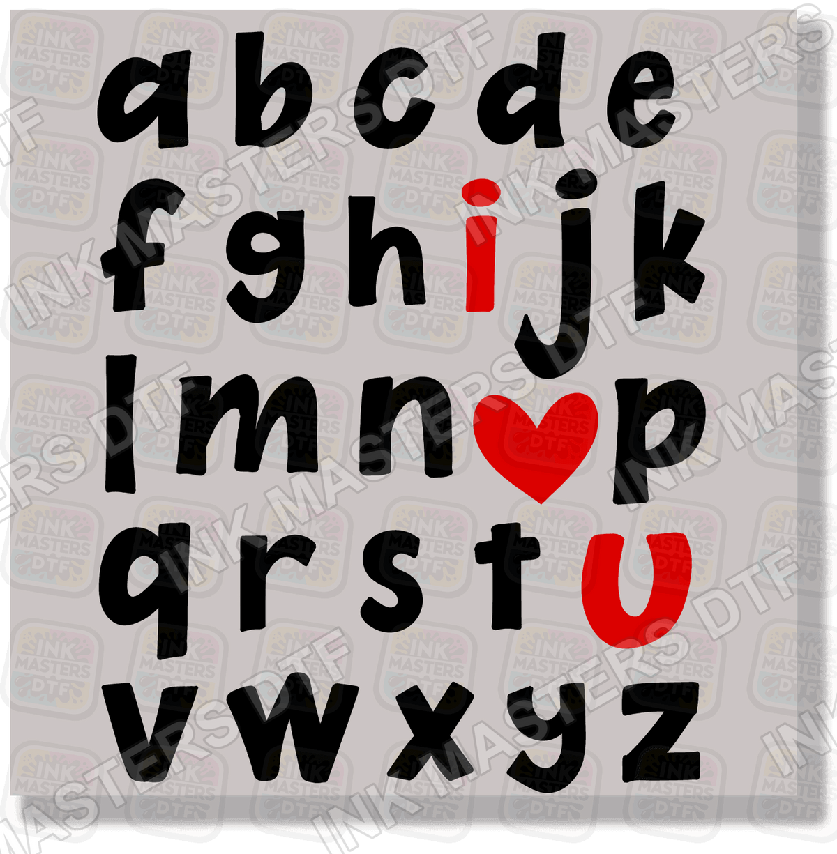 Abc I Love You DTF Transfer - Ink Masters DTF