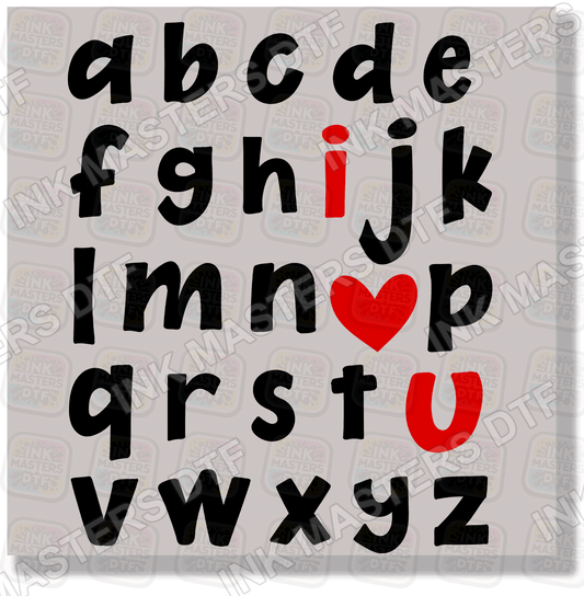 Abc I Love You DTF Transfer - Ink Masters DTF