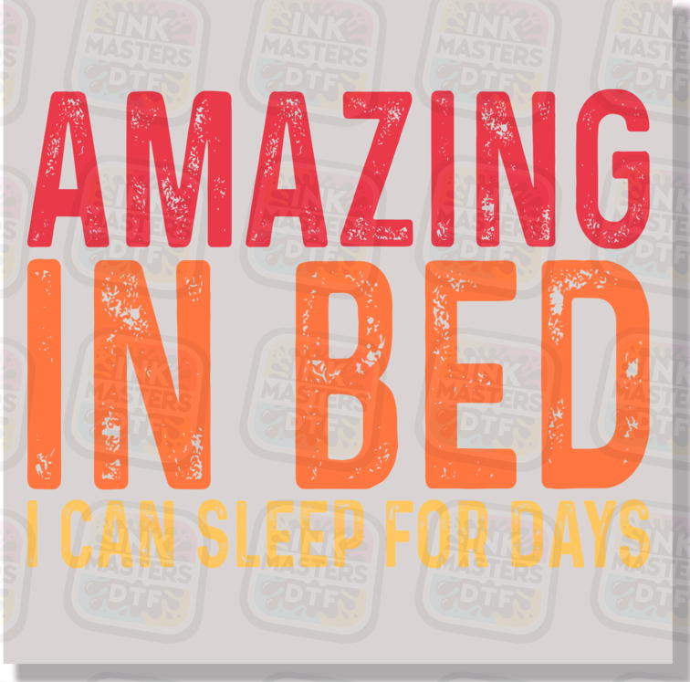 Amazing In Bed I Can Sleep For Days DTF Transfer - Ink Masters DTF