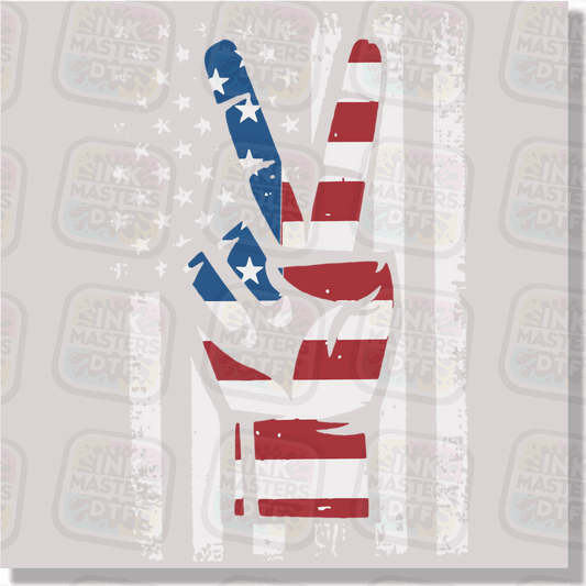 American Flag Peace DTF Transfer - Ink Masters DTF