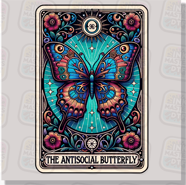 Antisocial Butterfly Tarot Card DTF Transfer - Ink Masters DTF