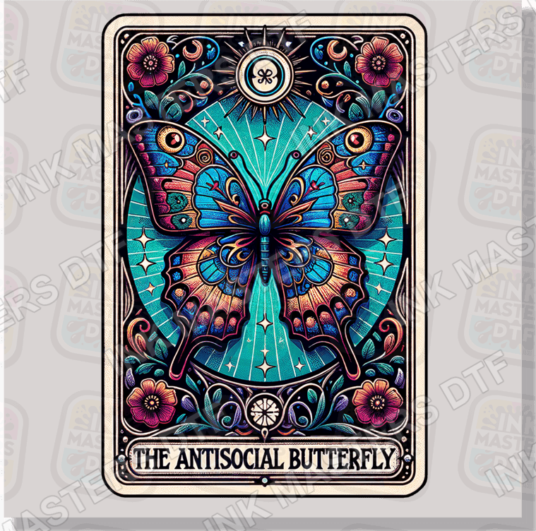 Antisocial Butterfly Tarot Card DTF Transfer - Ink Masters DTF