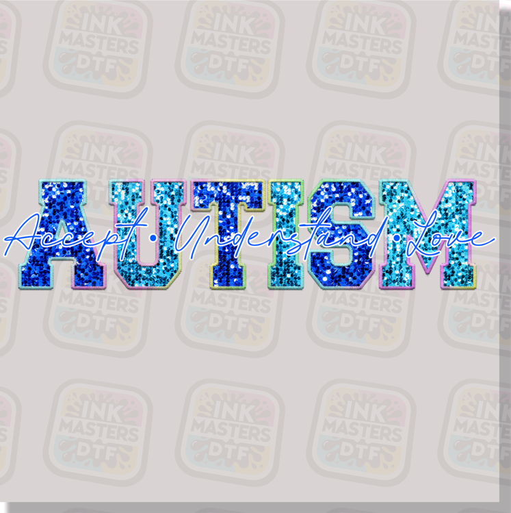 Autism Faux Sequins DTF Transfer