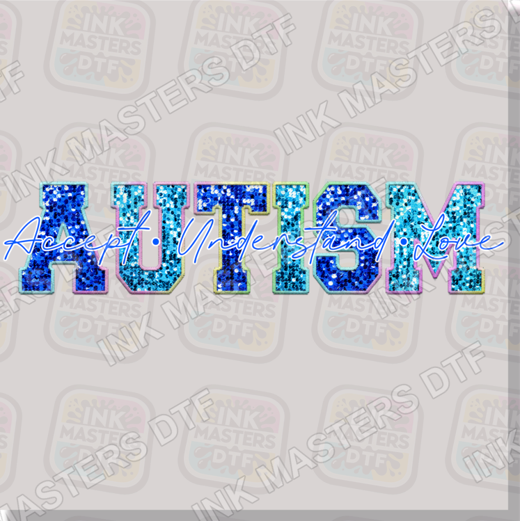 Autism Faux Sequins DTF Transfer - Ink Masters DTF
