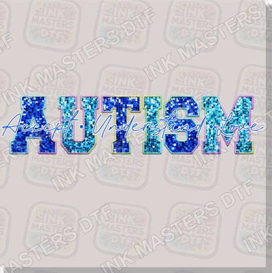 Autism Faux Sequins DTF Transfer - Ink Masters DTF