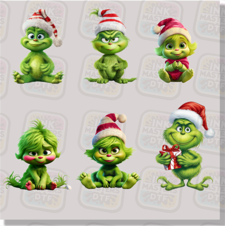 Baby Green Christmas Monsters DTF Transfer