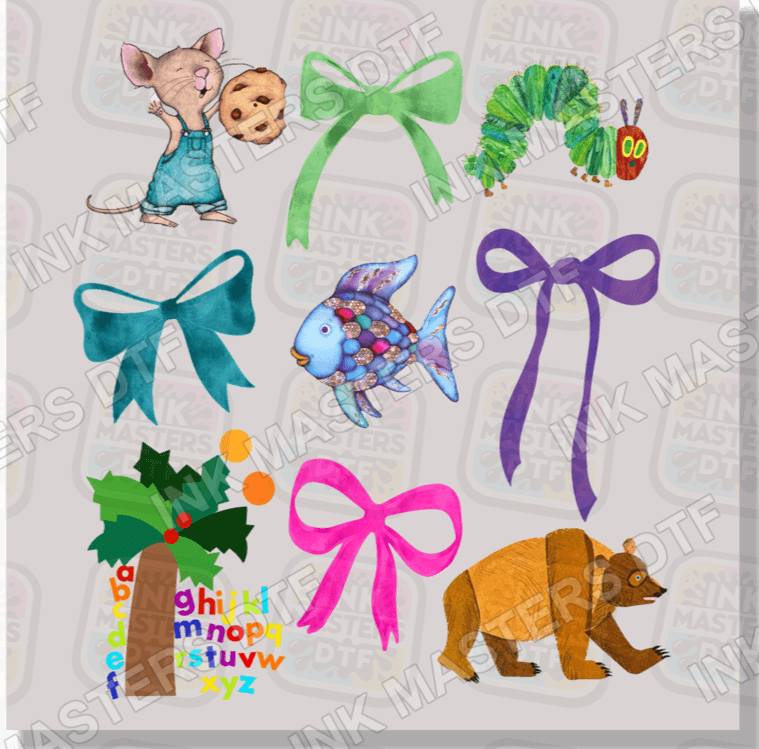 Childrens Books And Bows DTF Transfer - Ink Masters DTF