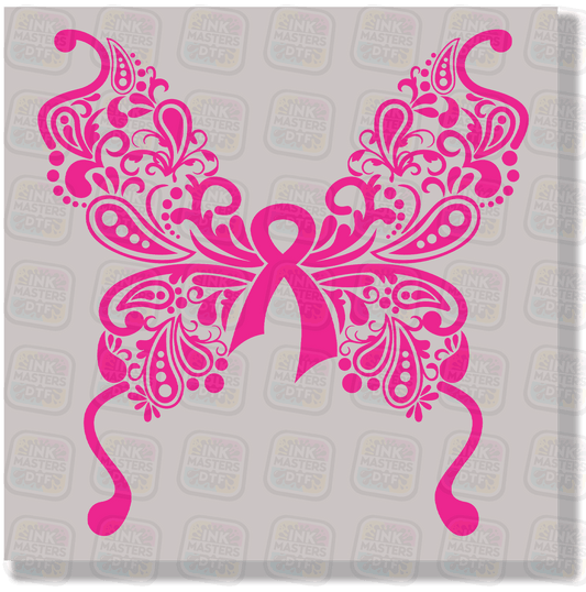 Breast Cancer Awareness Butterfly DTF Transfer - Ink Masters DTF