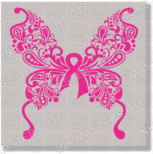 Breast Cancer Awareness Butterfly DTF Transfer - Ink Masters DTF