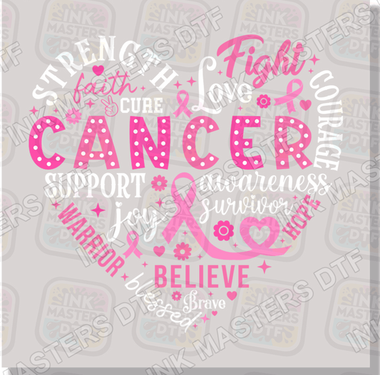 Cancer Support Awareness Fight Hope DTF Transfer - Ink Masters DTF