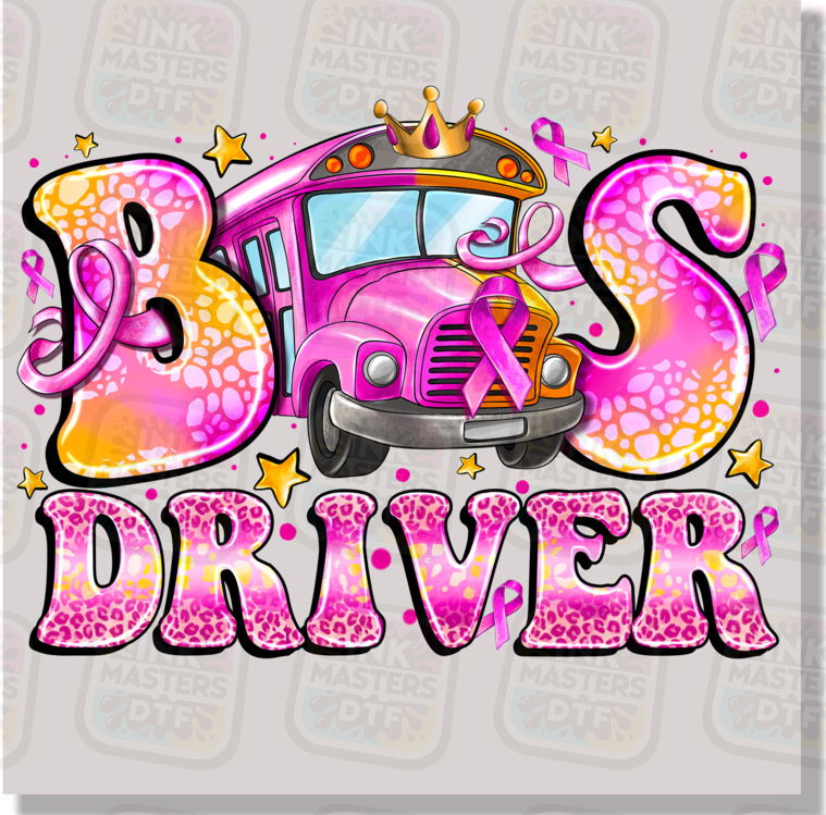 School Bus Driver Cancer Awareness DTF Transfer