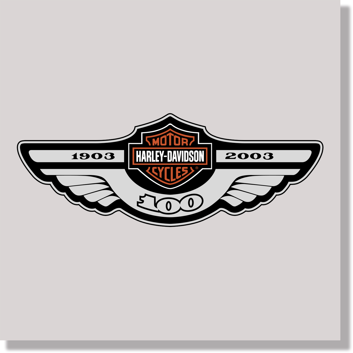 cars harley davidson 100 years anniversary wings DTF Transfer