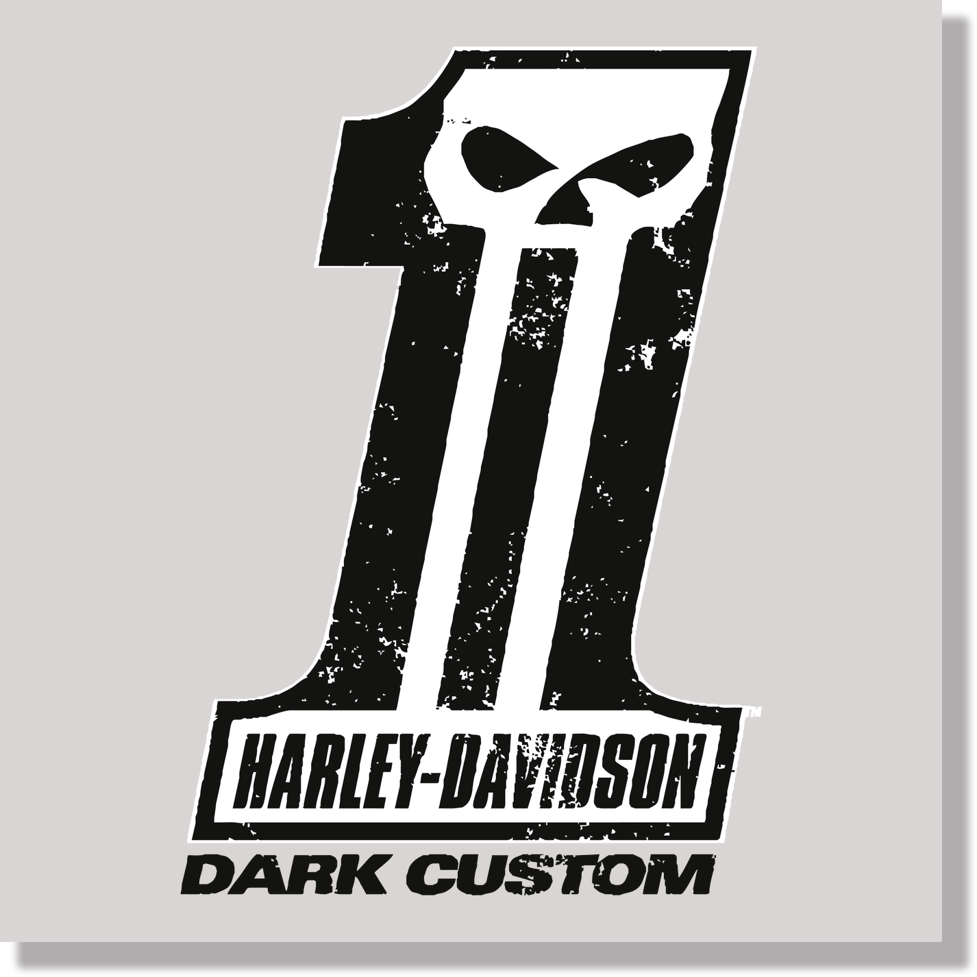 cars harley davidson dark custom number 1 skull DTF Transfer