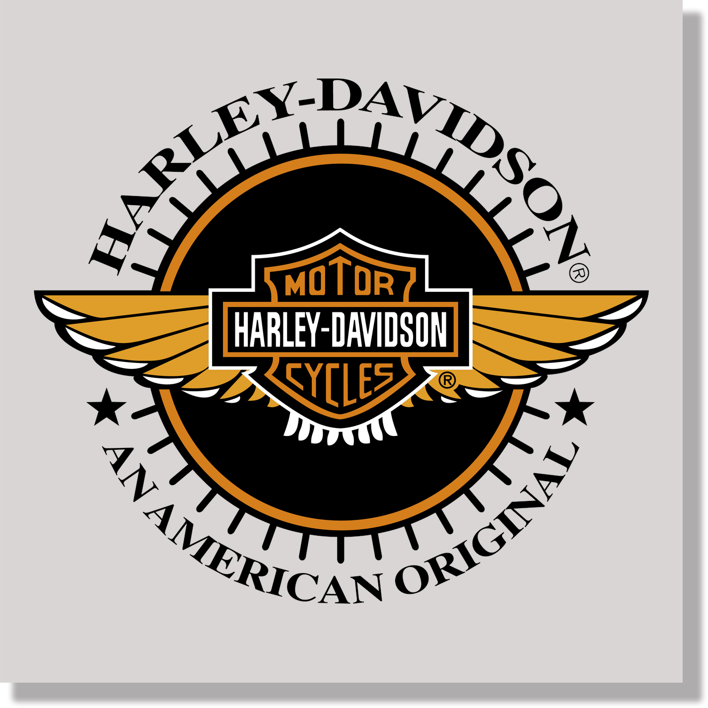 cars harley davidson motor cycles logo wings DTF Transfer