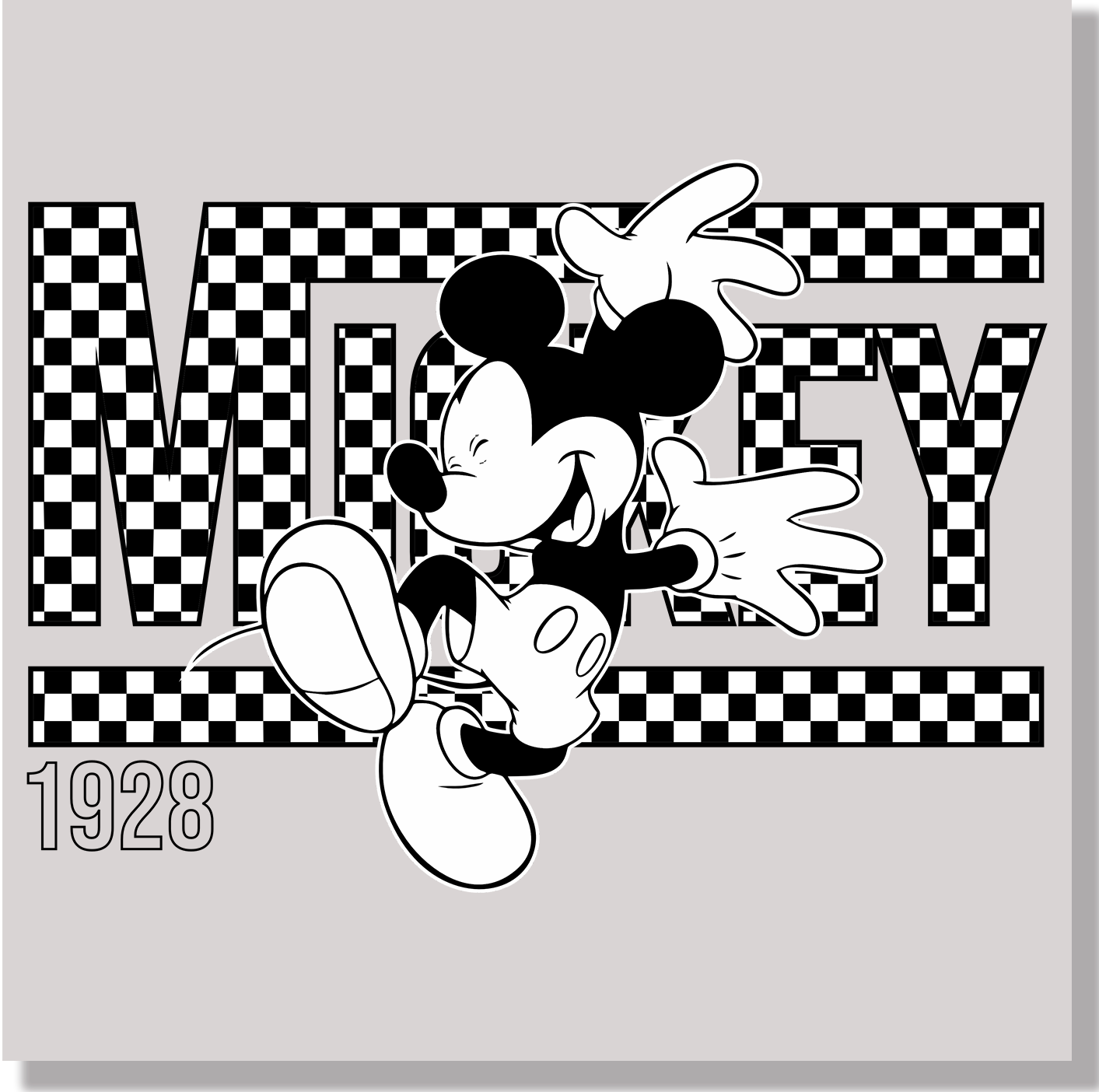 Checkered Mickey Mouse DTF Transfer