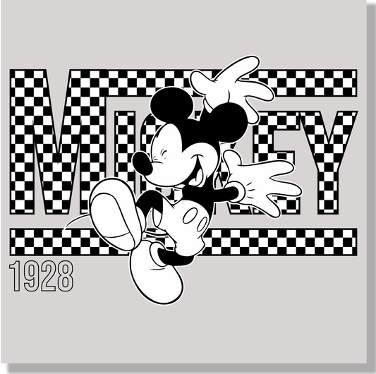 Checkered Mickey Mouse DTF Transfer