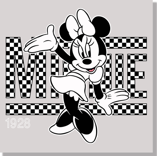 Checkered Minnie Mouse DTF Transfer