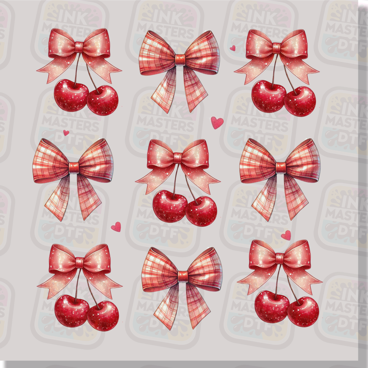 Cherry Bows DTF Transfer