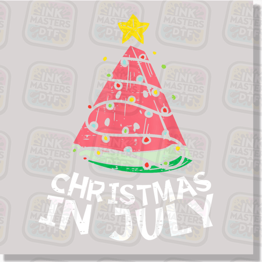 Christmas In July Pale Watermelon Tree DTF Transfer - Ink Masters DTF