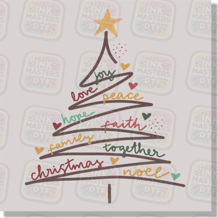 Christmas Tree Scribble DTF Transfer