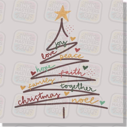 Christmas Tree Scribble DTF Transfer