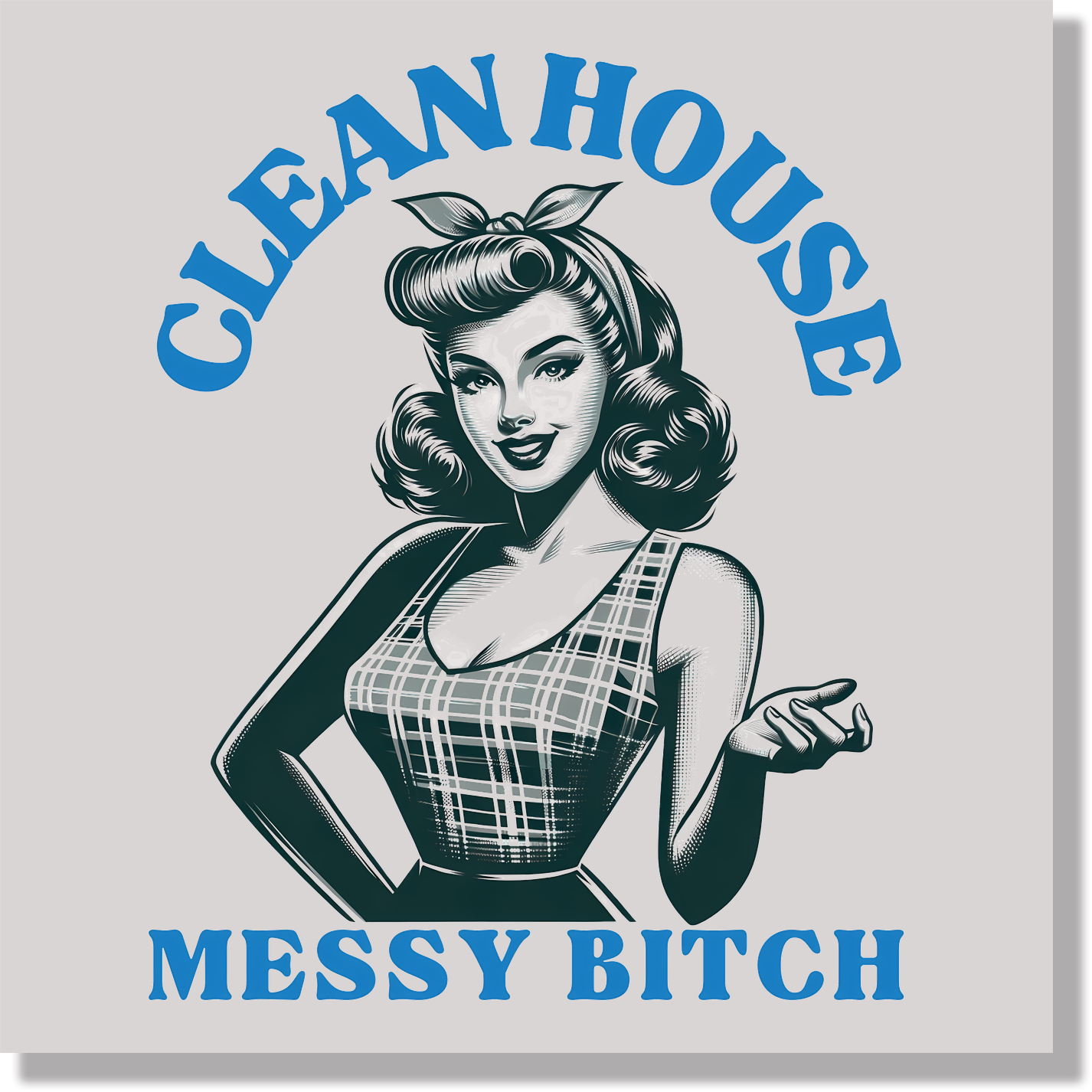 clean house messy bitch funny  DTF Transfer