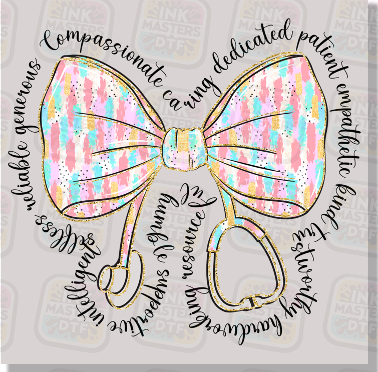 Compassionate Dedicated Nurse Bow DTF Transfer - Ink Masters DTF