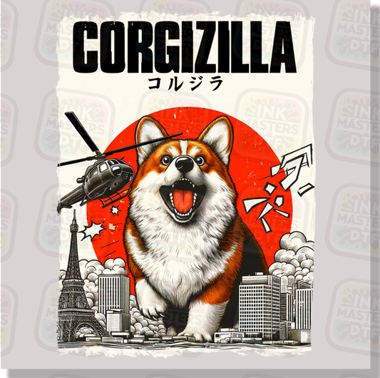 Corgizilla DTF Transfer