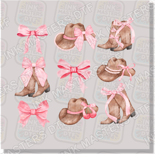 Cowgirl Boots And Bows DTF Transfer - Ink Masters DTF