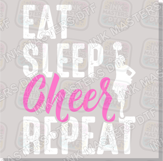 Eat Sleep Cheer Repeat DTF Transfer - Ink Masters DTF